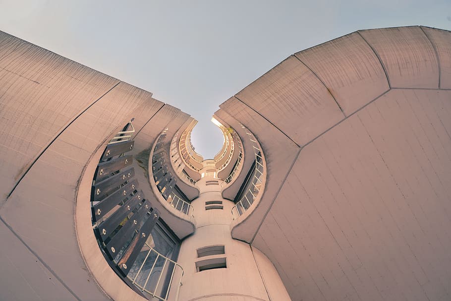 architecture, building, infrastructure, establishment, clouds HD wallpaper