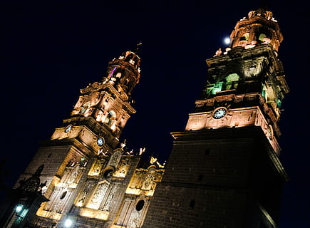 mexico, morelia, construction, downtown, old, building, cathedral HD wallpaper
