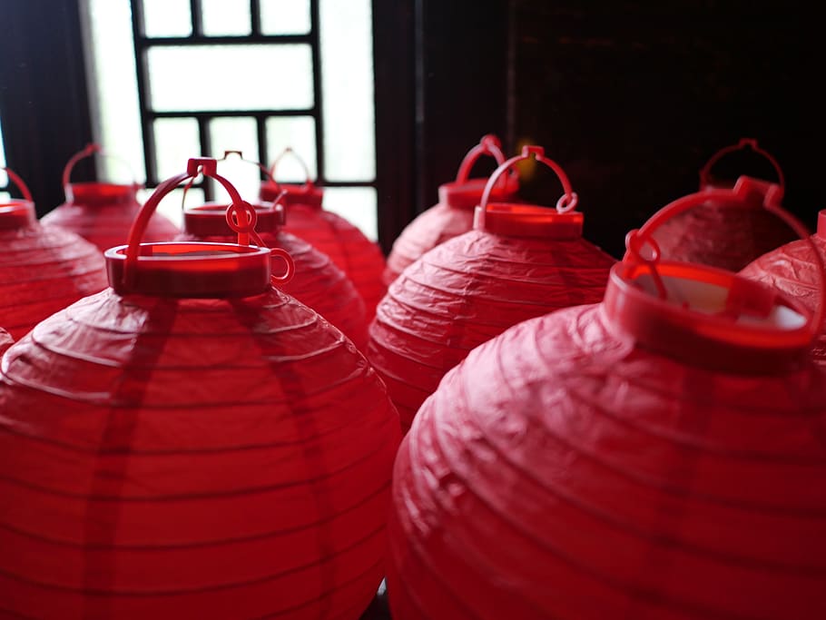 lantern, red, china, traditions, decoration, lampion, indoors HD wallpaper