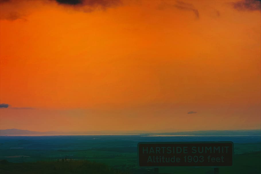 orange, orange sky, landscape, clouds, clear, sunset, orange color HD wallpaper