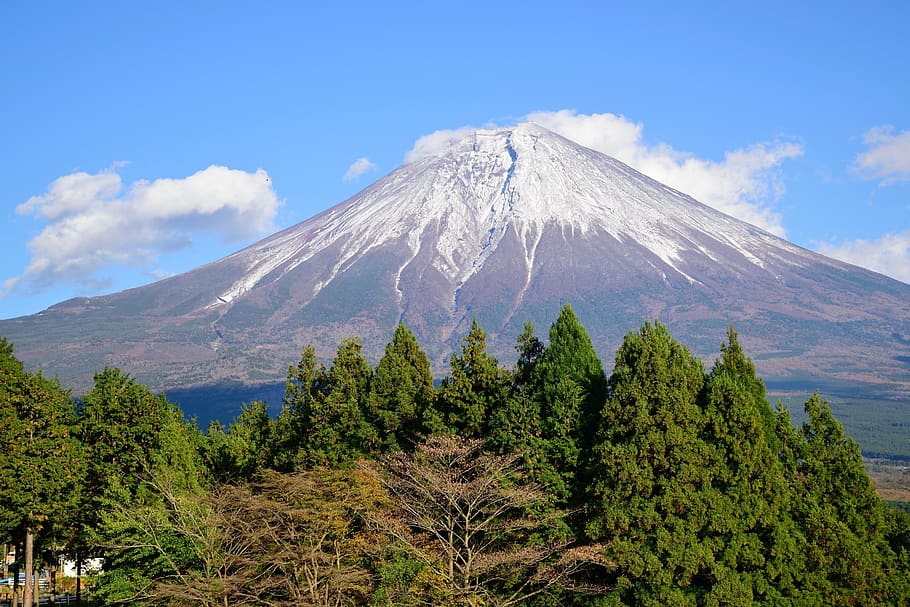 mountain, japan, hills, shizuoka, sky, tree, forest, beauty in nature