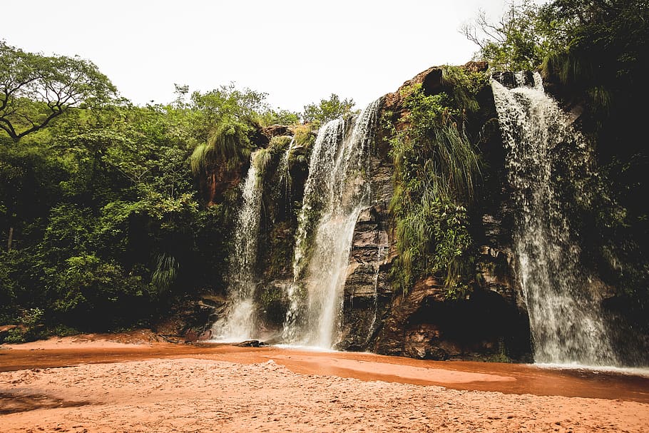 bolivia, samaipata, water, waterfalls, green, plants, nature, HD wallpaper