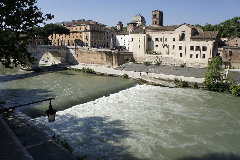 rome, river, tiber, water, architecture, built structure, building exterior HD wallpaper