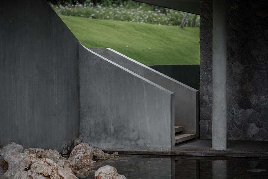 minimalist, architectural, concrete, form, geometry, green HD wallpaper