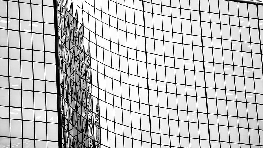 chicago, architecture, windows, building, black and white, built structure HD wallpaper