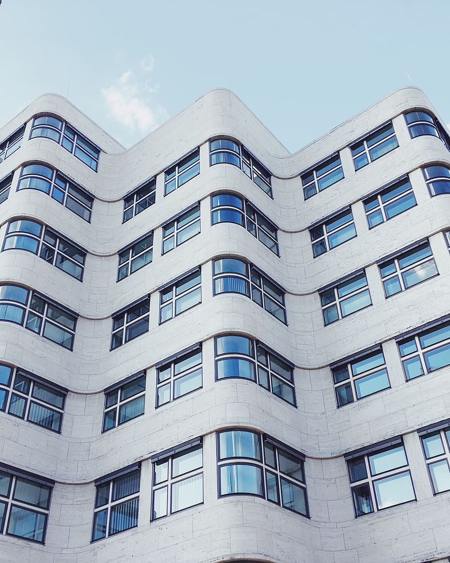 white concrete building under blue sky, germany, berlin, urban HD wallpaper