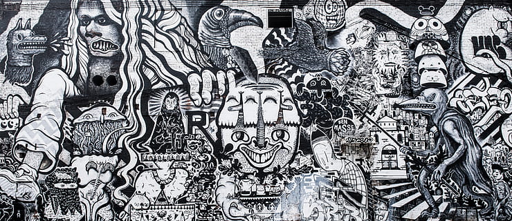 wallpaper, face, globe, bird, toronto, streetart, white, black HD wallpaper