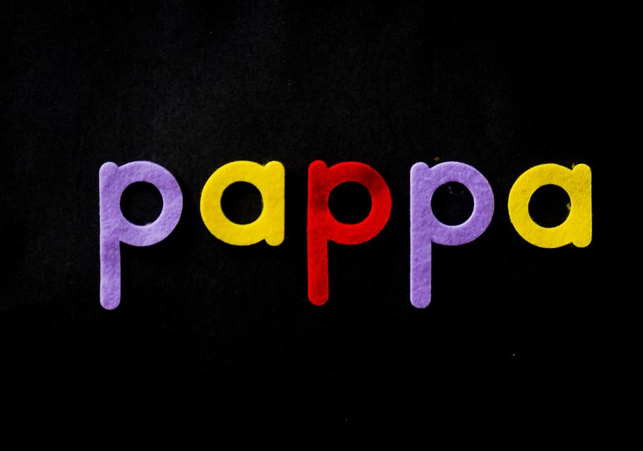 Black Background With Pappa Text Overlay, alphabets, close-up, HD wallpaper