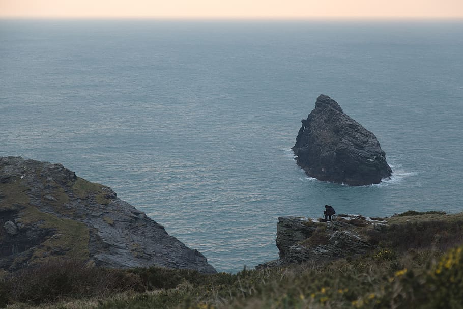 boscastle, united kingdom, cornwall, sunset, sea, water, scenics - nature HD wallpaper