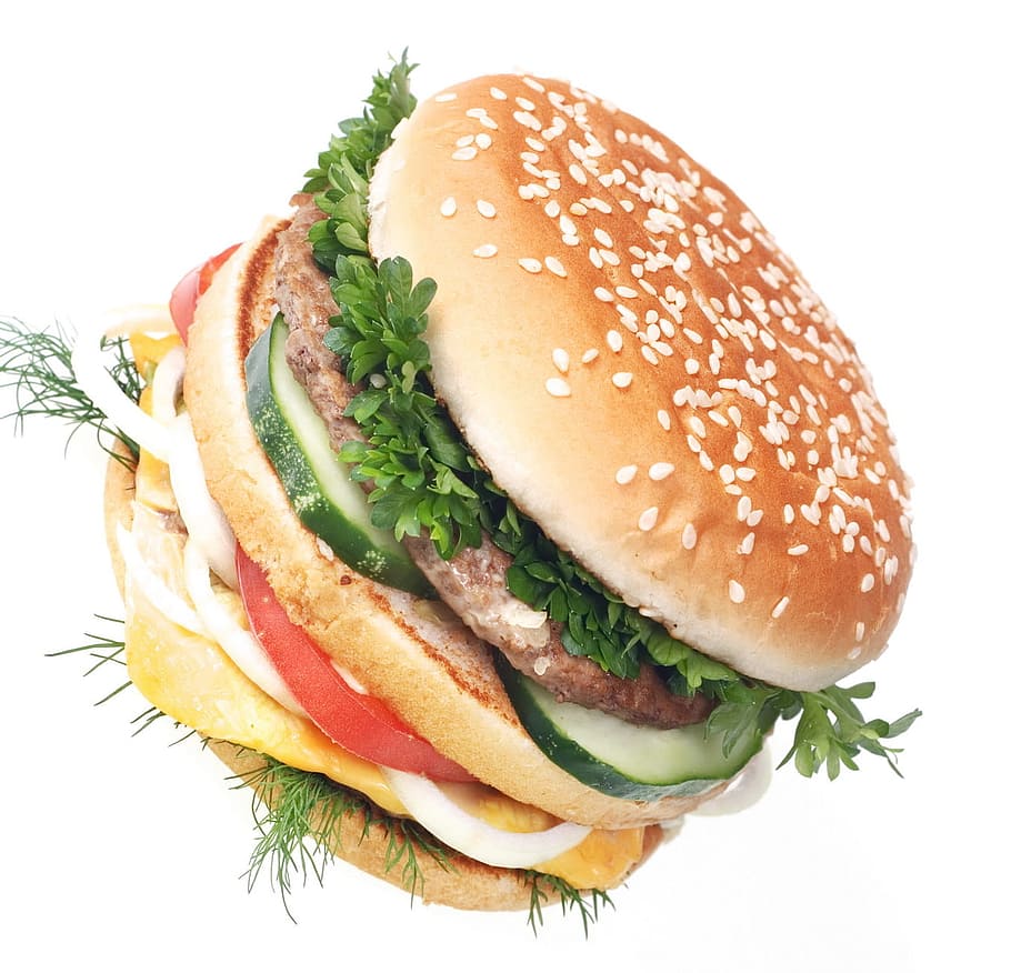 hamburger, food, fast, salad, diet, grilled, meal, dinner, sandwich HD wallpaper