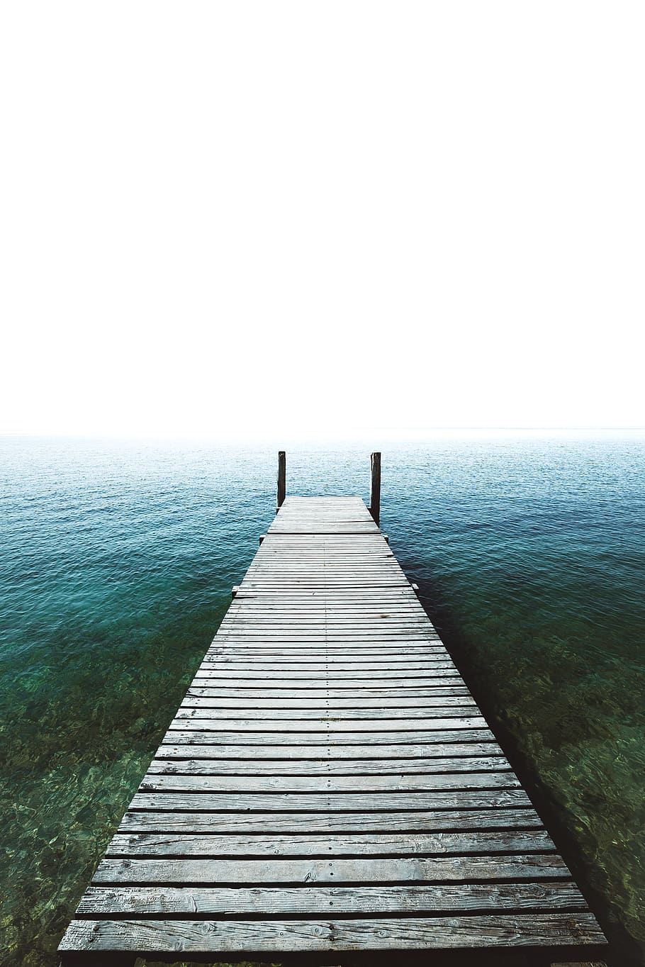 gray dock, water, sea, horizon, horizon over water, direction HD wallpaper