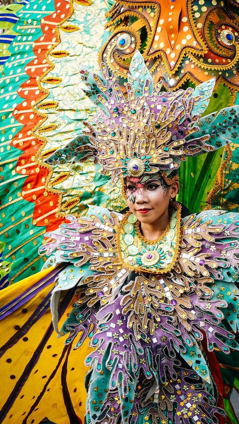 indonesia, malang, colorful, parade, flower, fashion, carnival, HD wallpaper