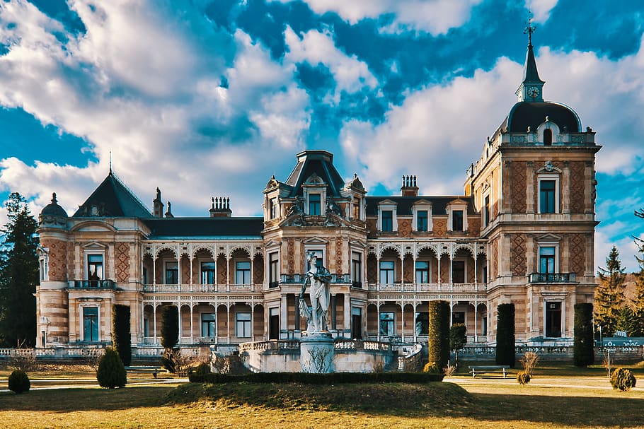 villa, house, building, architecture, tourism, sky, built structure HD wallpaper