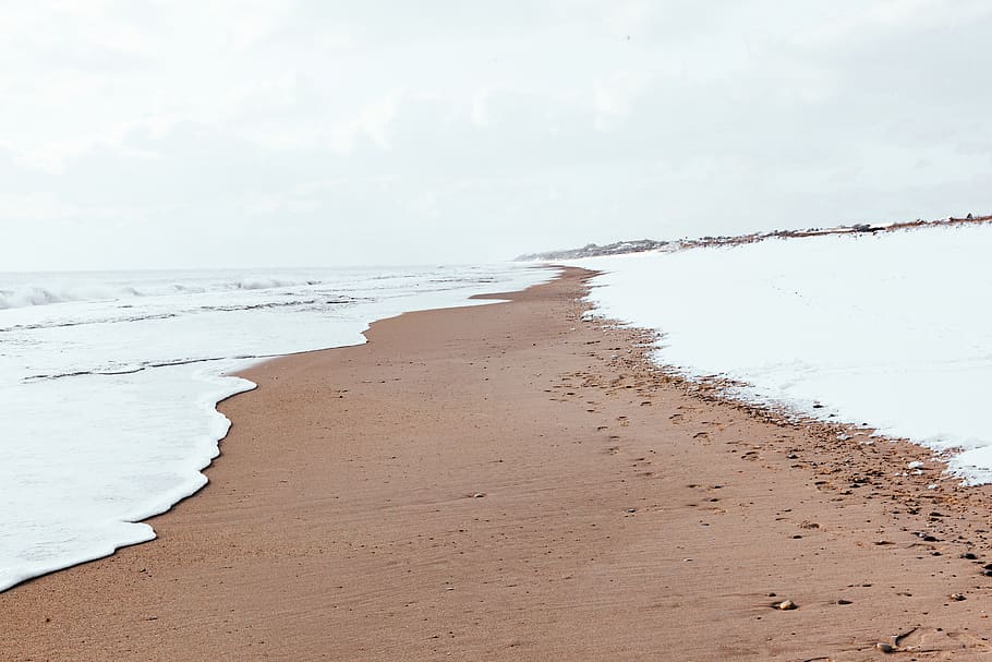 HD wallpaper: united states, new york, beach, winter, seashore, white ...