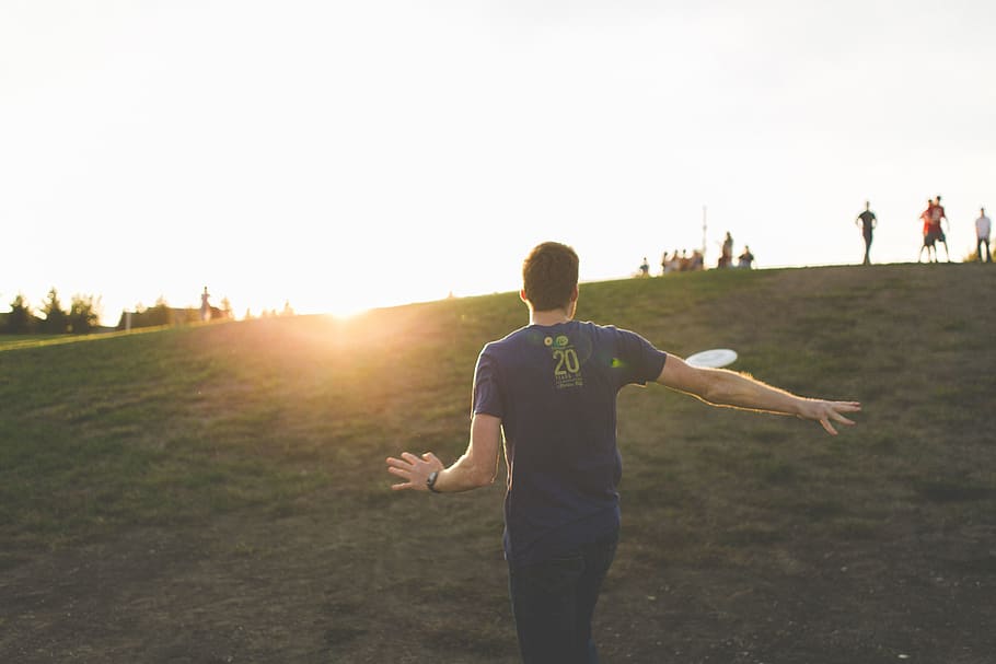 people, man, guy, play, highland, sunshine, sunrise, sunset HD wallpaper