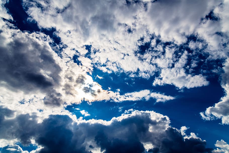 the sky, clouds, blue, weather, atmosphere, a dramatic, mood HD wallpaper