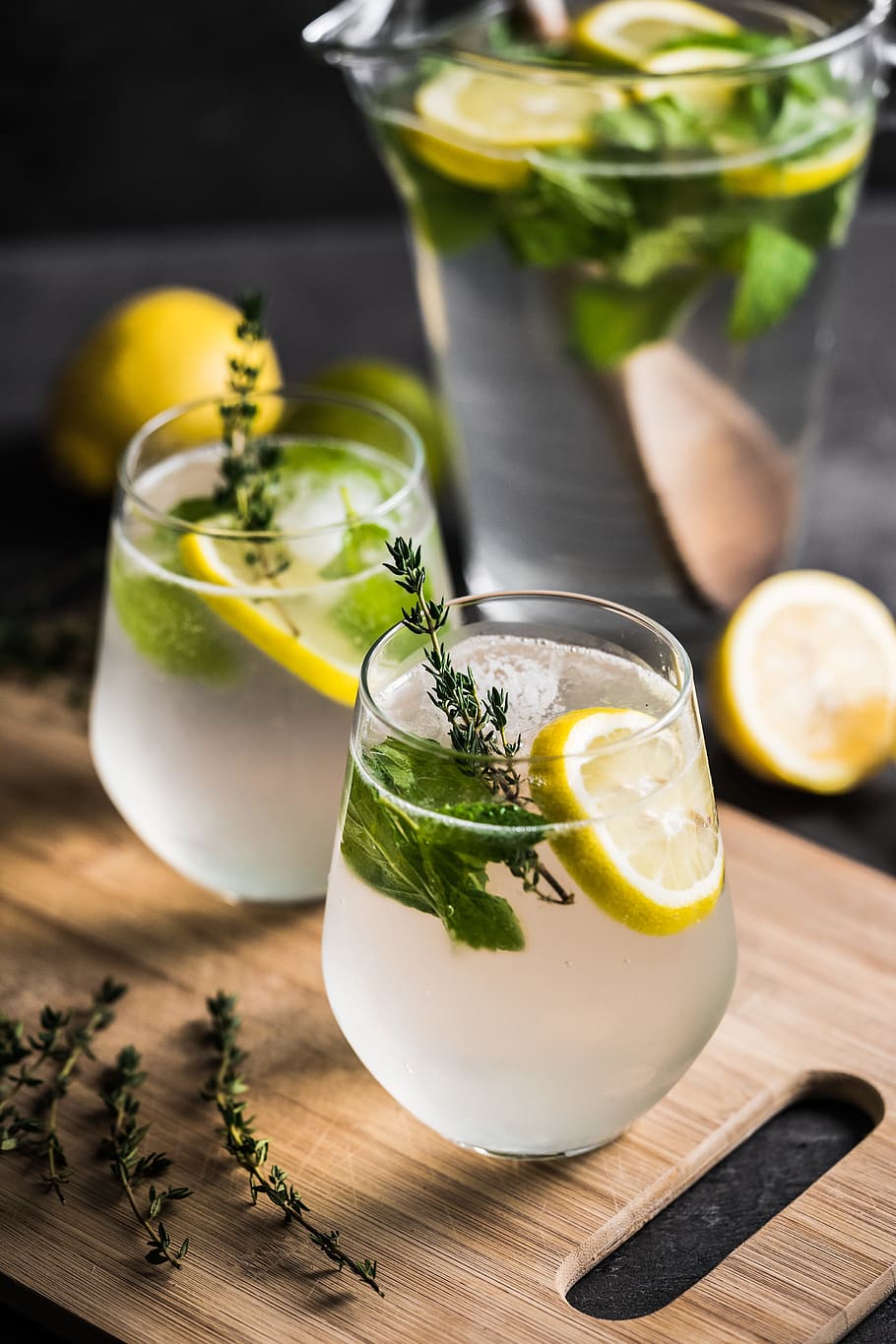 Homemade Lemon Drinks, drinking, fresh, healthy, ice, kitchen