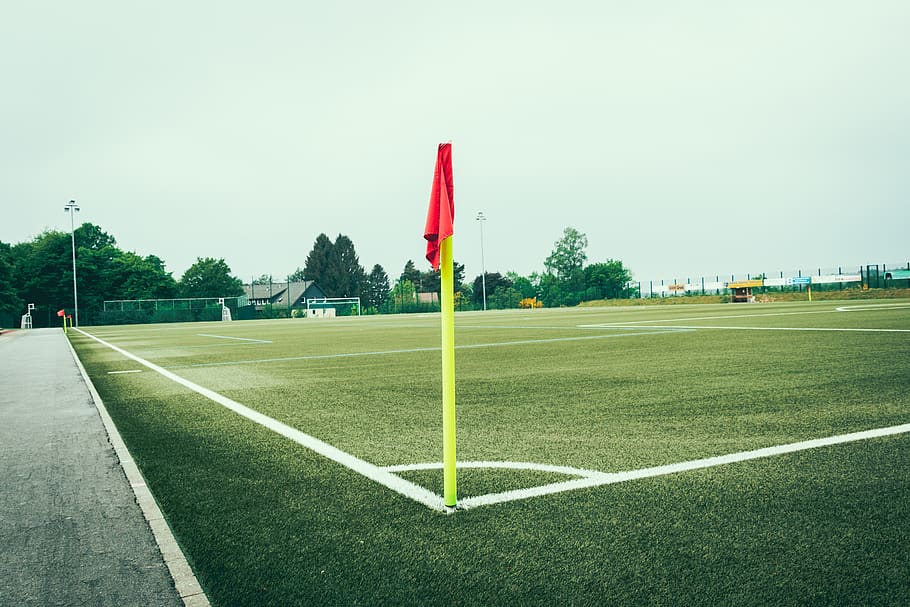 empty green stadium, sport, plant, grass, sky, day, nature, no people HD wallpaper