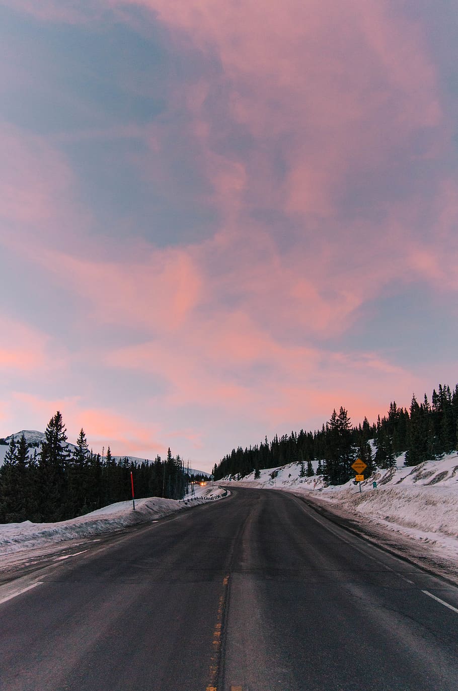 road between snows, transportation, sky, direction, cloud - sky HD wallpaper