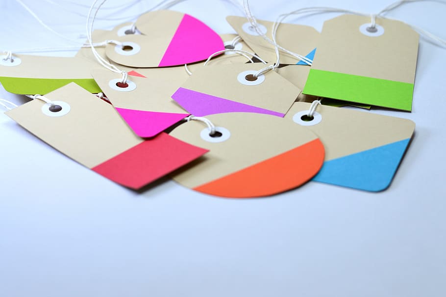 Brown Paper Tag Lot, background, book mark, cardboard, cards HD wallpaper