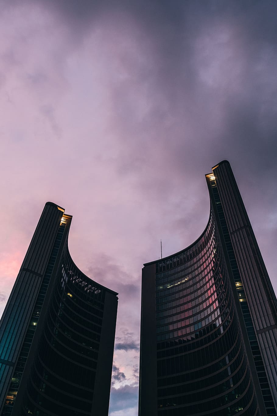 Sunset Behind Toronto City Hall Photo, Architecture, Sky, Building, HD wallpaper