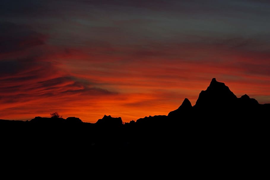 dark, sunset, nature, landscape, mountain, rock, rocky, sky HD wallpaper