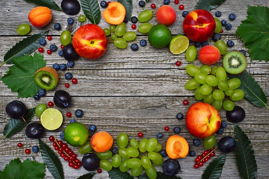 fruits, melon, peach, grape, apricot, healthy, food, watermelon HD wallpaper