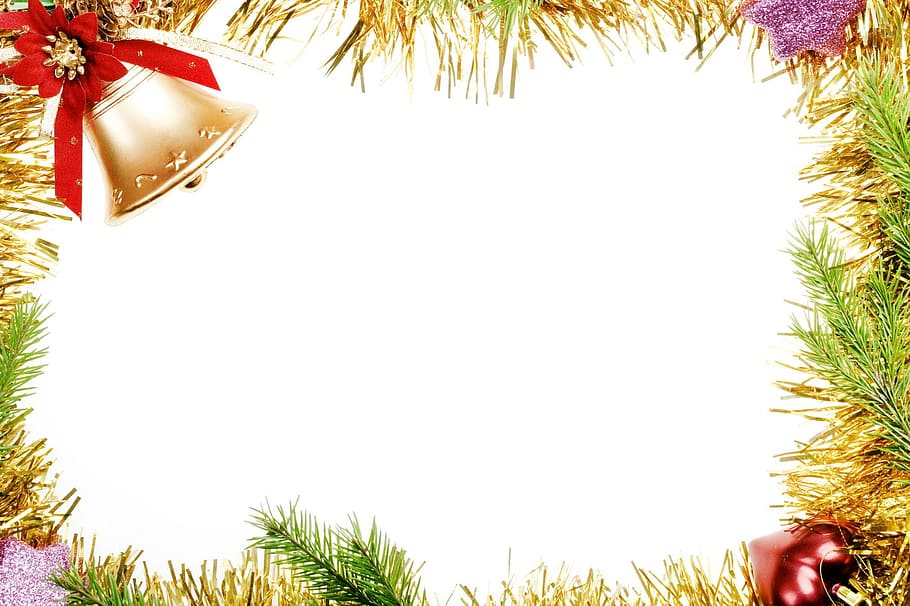 background, border, christmas, color, design, frame, gift, gold, HD wallpaper