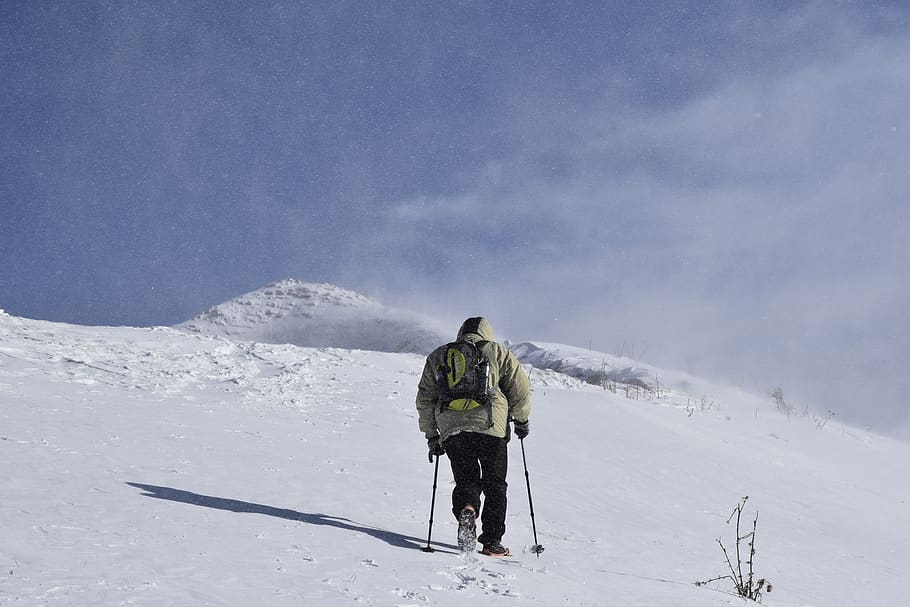 mountain, winter, cold temperature, snow, leisure activity HD wallpaper
