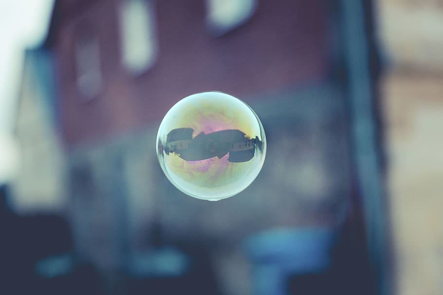 bubble, water, reflection, urban, city, building, establishment HD wallpaper