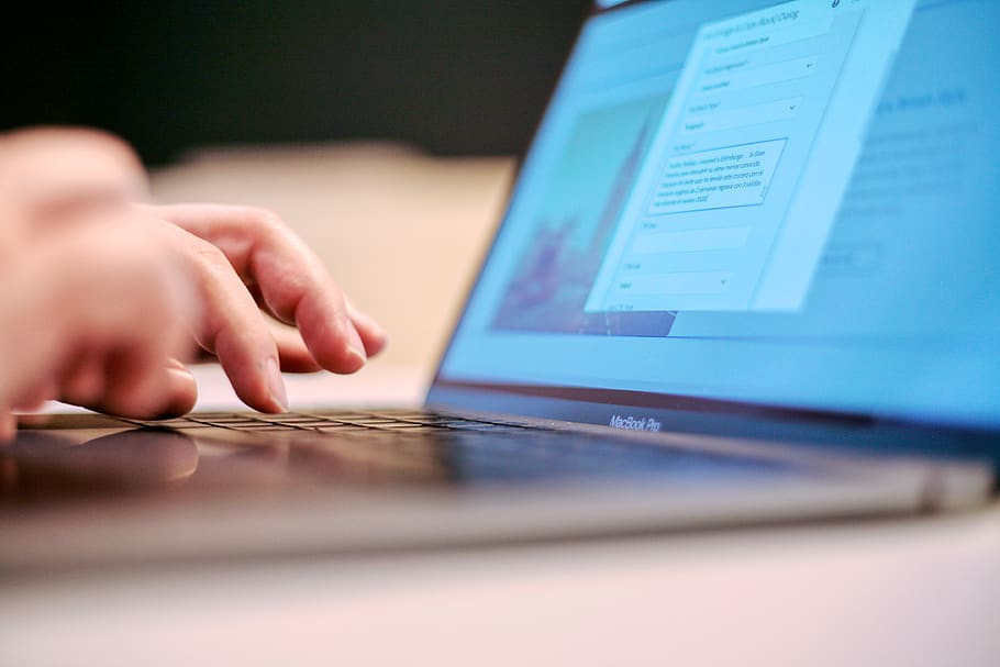 person using MacBook Pro, human hand, computer, technology, human body part HD wallpaper