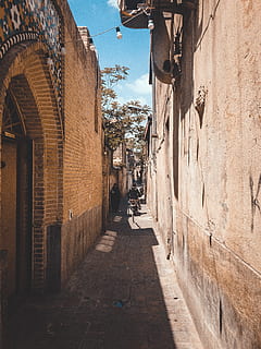 path, walkway, flagstone, iran, tehran, urban, brick, wall HD wallpaper