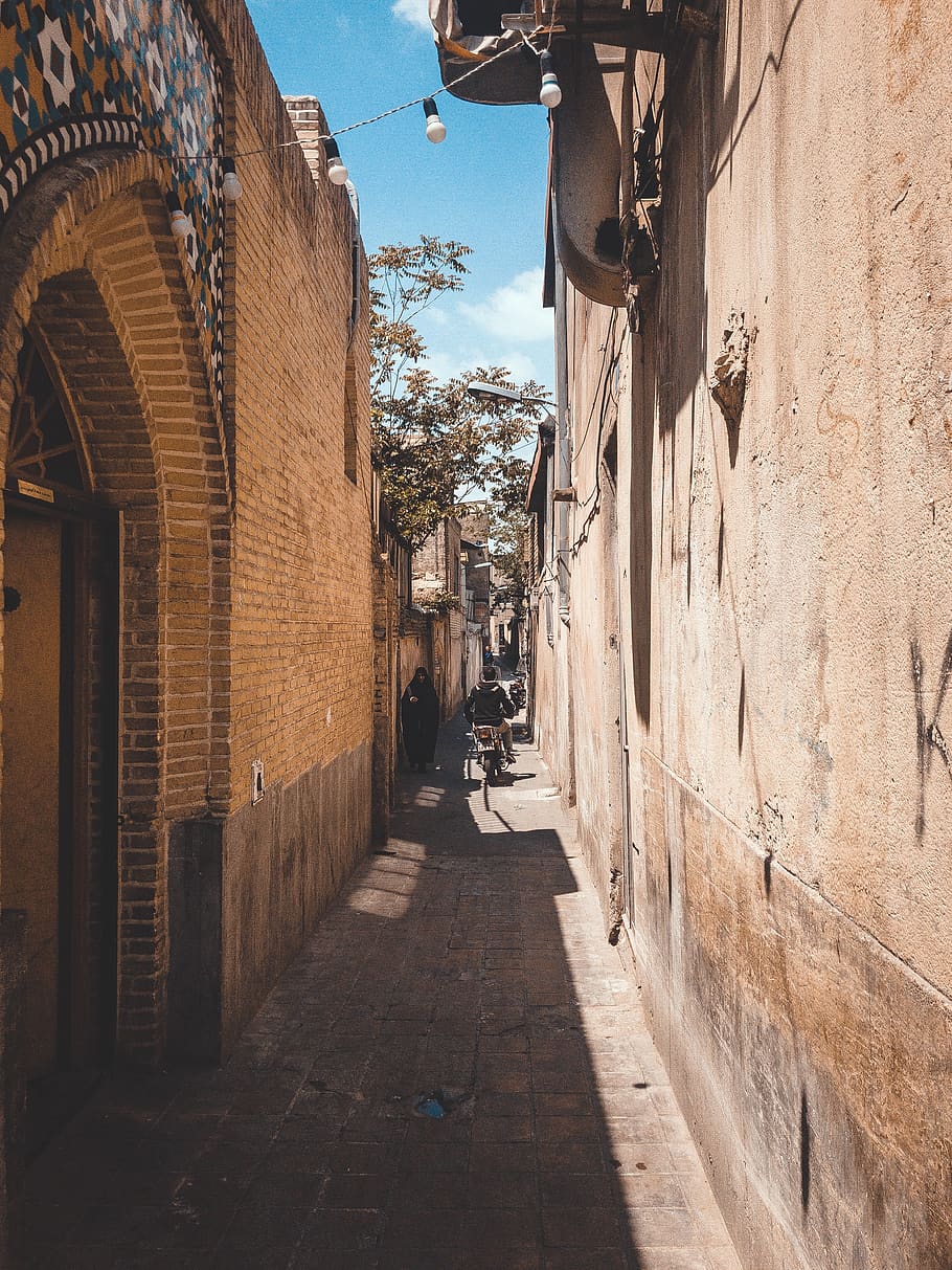path, walkway, flagstone, iran, tehran, urban, brick, wall HD wallpaper