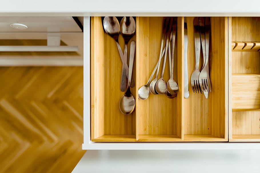 house, kitchen, interior, utensils, spoon, fork, teaspoons HD wallpaper