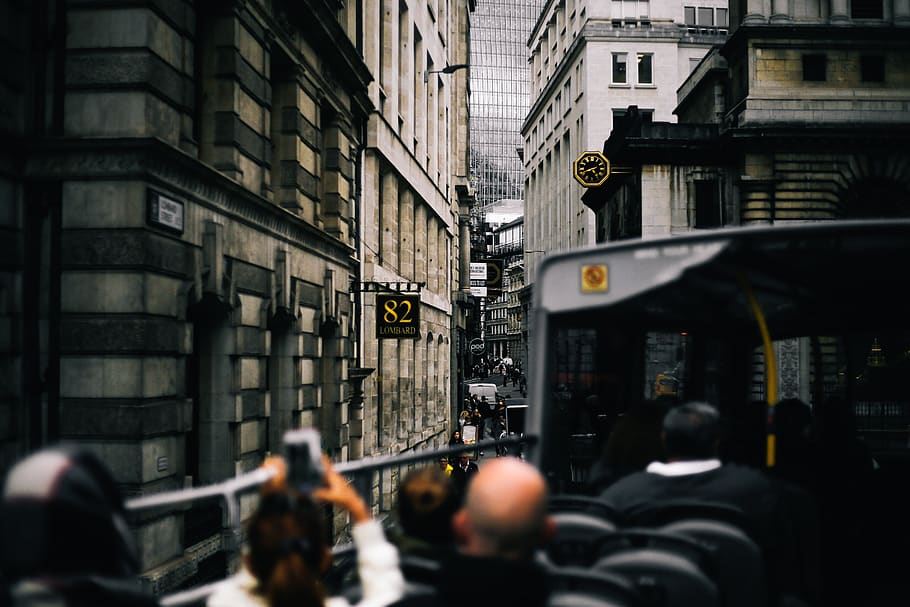 man on gray vehicloe, uk, person, human, bus, pedestrian, london, HD wallpaper