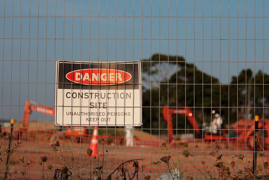 Danger Construction site signage, text, western script, communication HD wallpaper