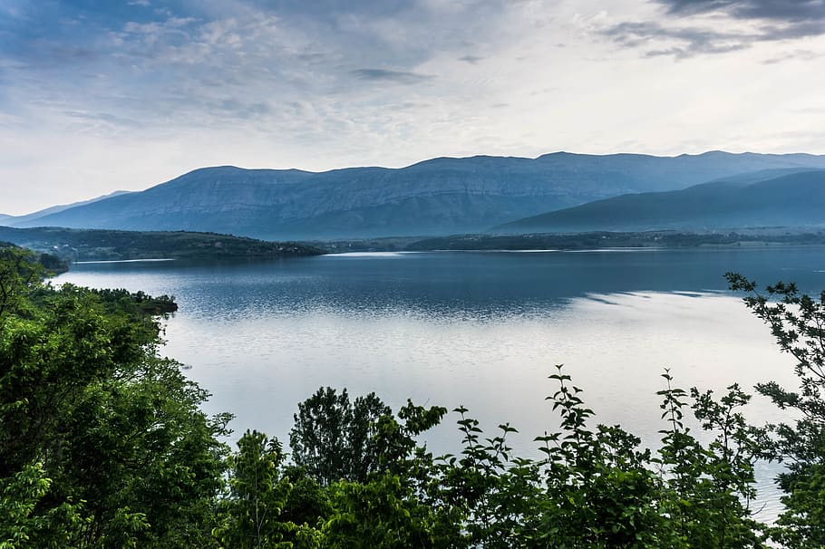 View of Body of Water and Mountains, beach, dawn, daylight, landscape HD wallpaper