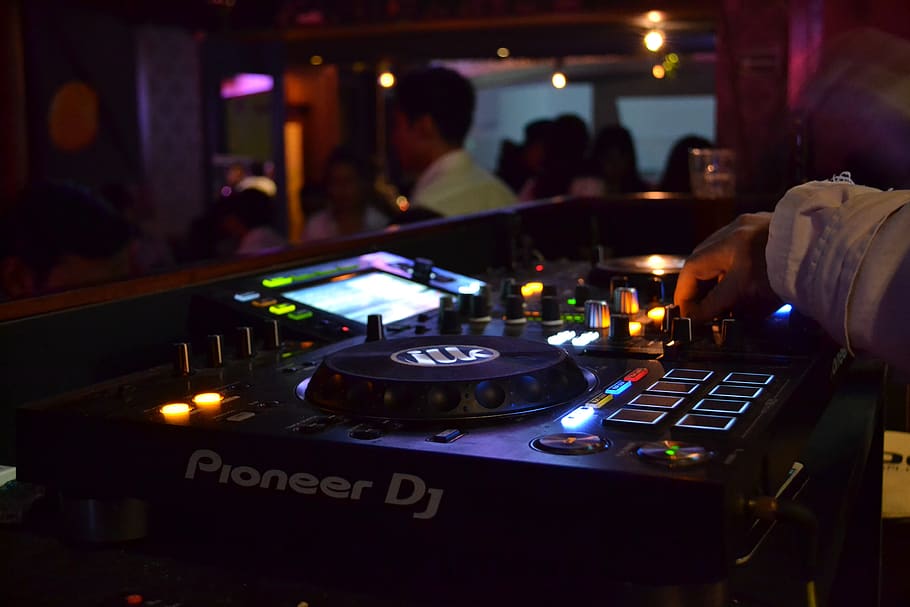 person using Pioneer DJ controller, human, candle, #dj #club #lifestyle, HD wallpaper