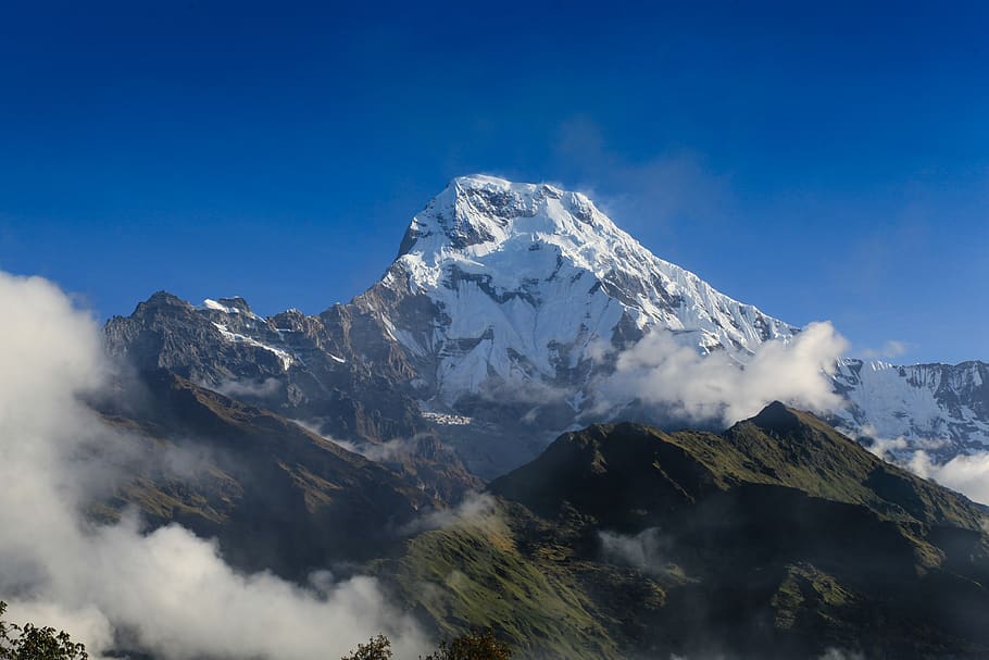 nepal, mountain, beauty in nature, scenics - nature, sky, mountain range HD wallpaper