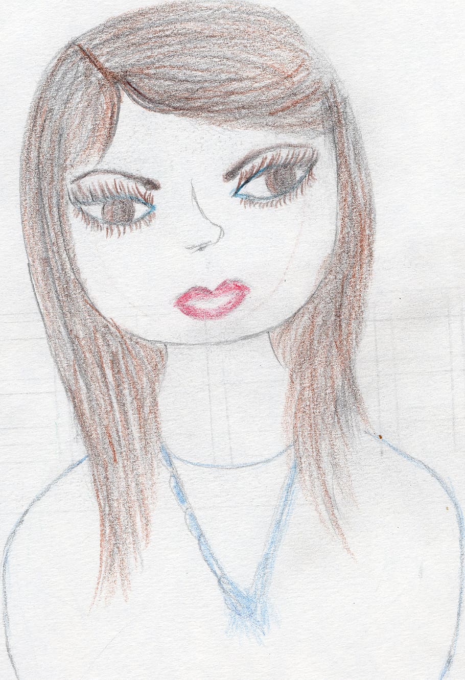 drawing, portrait, face, pretty, woman, handdrawn, one person HD wallpaper