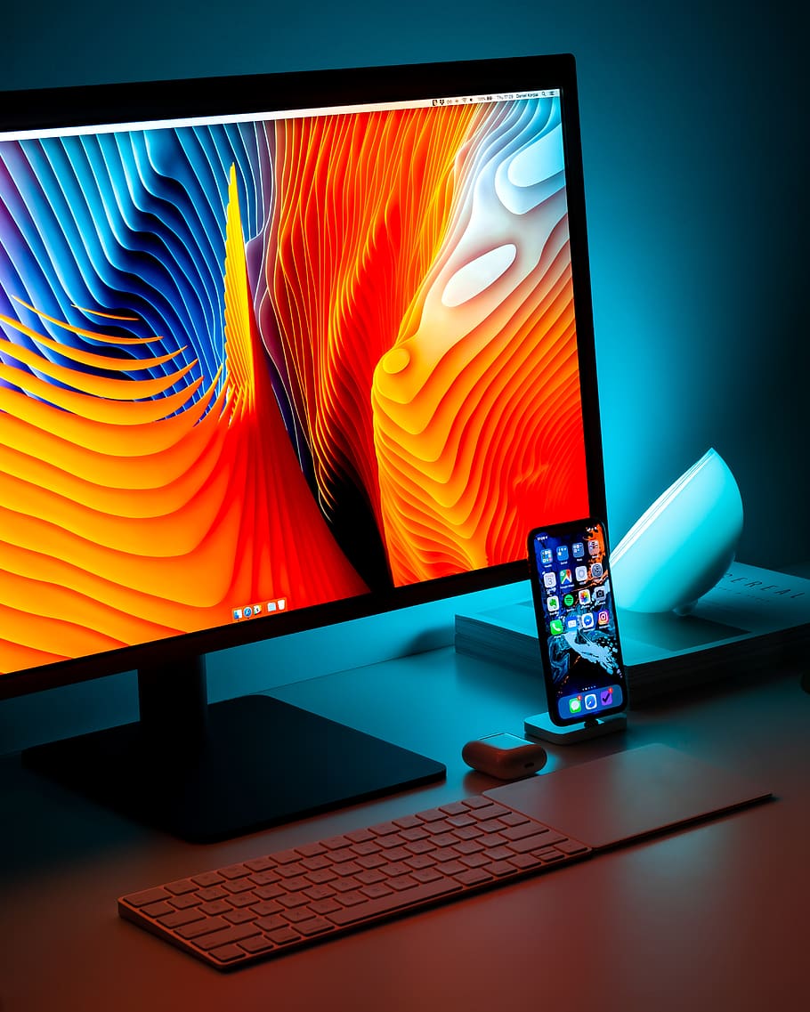desktop computer, technology, wireless technology, communication HD wallpaper