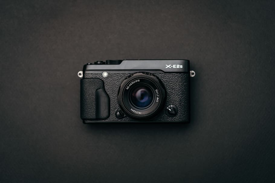 black single-lens reflex camera, technology, camera - photographic equipment HD wallpaper