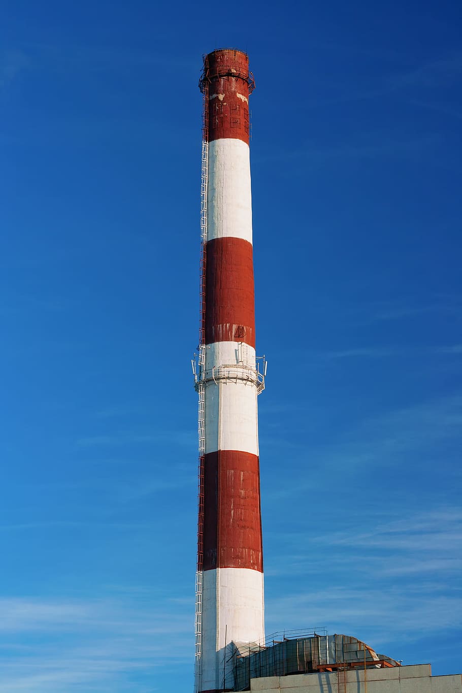 tower, air, atmosphere, blue, chemical, factory, high, industrial HD wallpaper