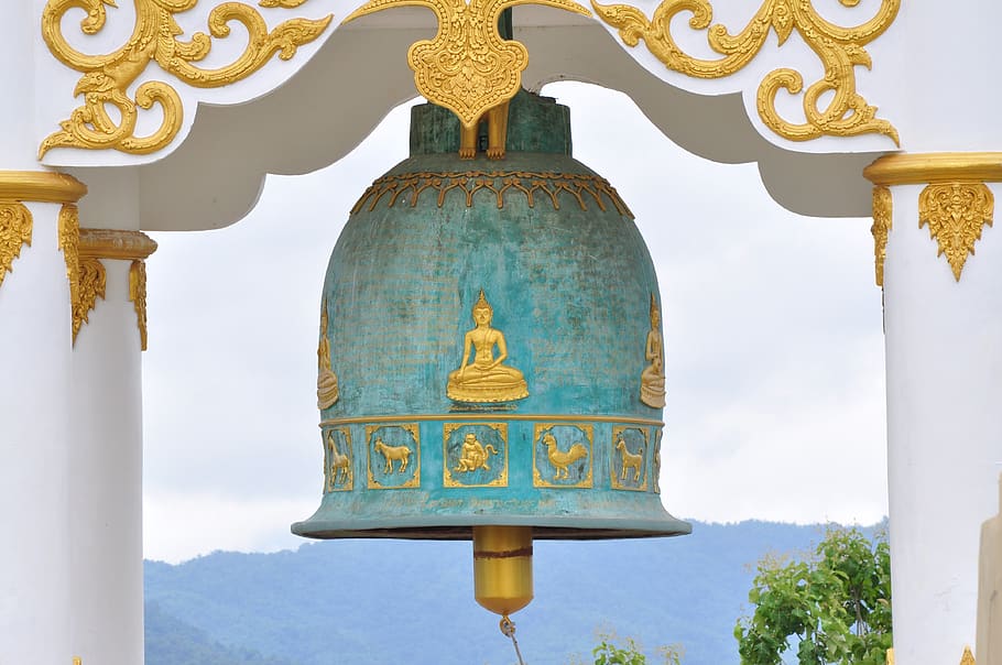 bell, measure, temple, big, thailand, chiangrai, belief, religion HD wallpaper