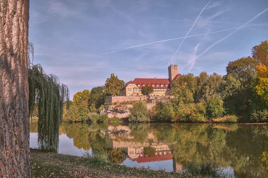 water, castle, romantic, sky, landscape, landmark, built structure HD wallpaper