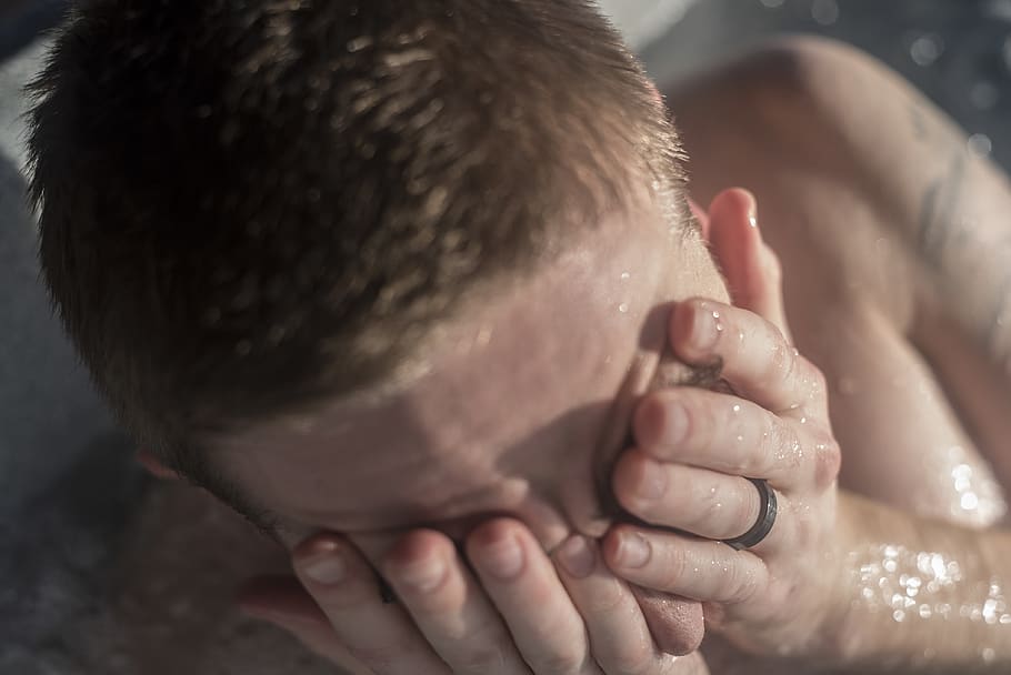 morning, man, face, ring, water, baptism, one person, men, human hand HD wallpaper