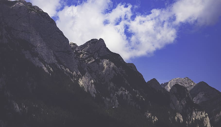 trees, mountain, forest, landscape, mountains, sky, rock, cloud - sky HD wallpaper