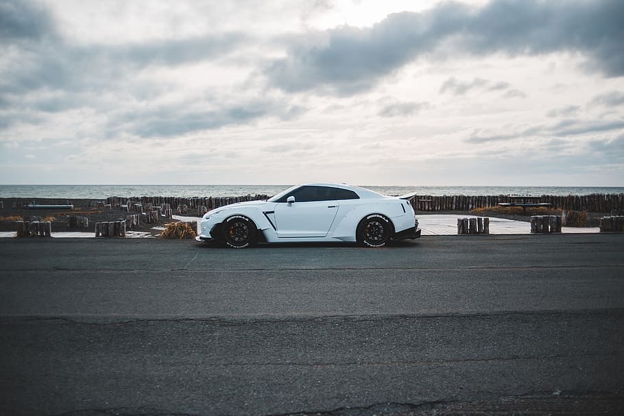 white coupe, transportation, car, sports car, vehicle, automobile HD wallpaper
