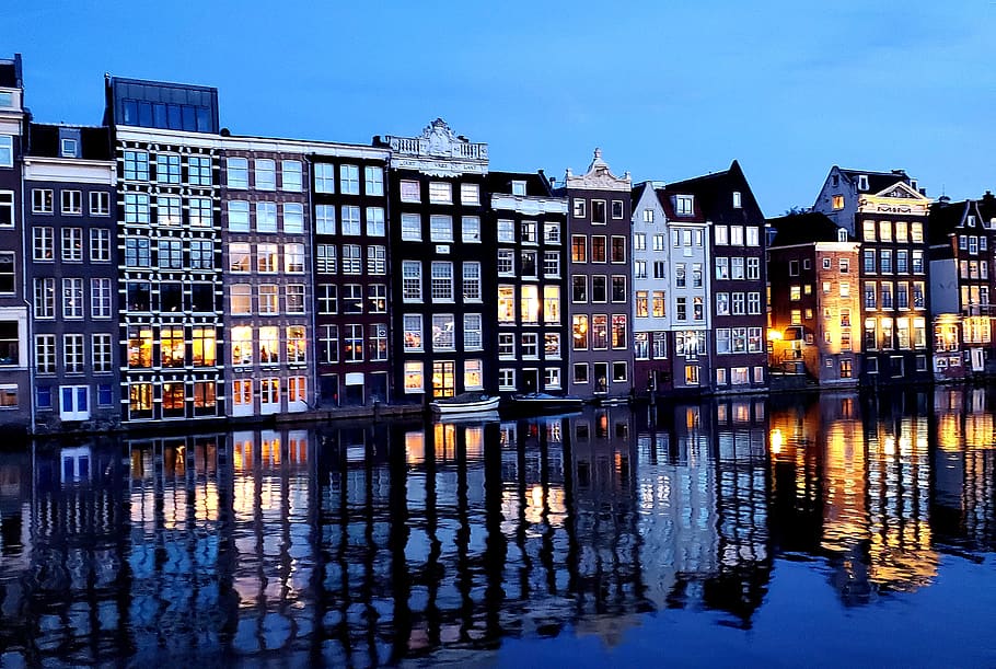 Houses Near Body Of Water, apartments, architecture, buildings HD wallpaper
