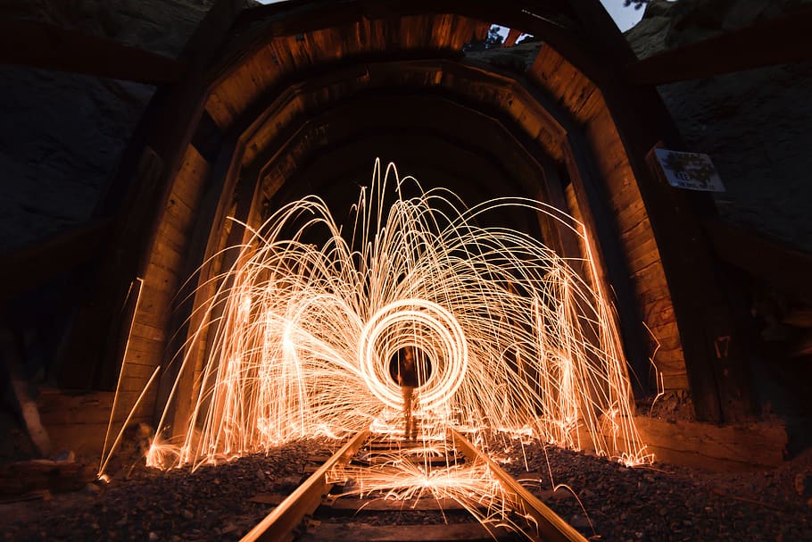 still, fireworks, light, show, flames, slow, shutter, exposure HD wallpaper